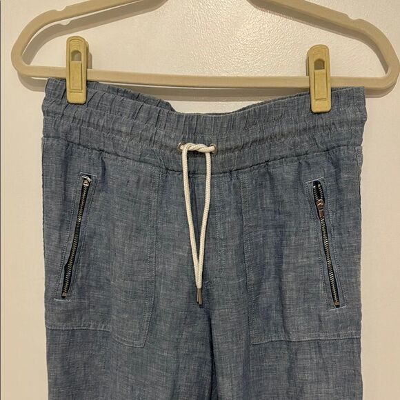 Athleta Casual Blue Denim Linen Jogger Pants size 6 - Picture 8 of 13